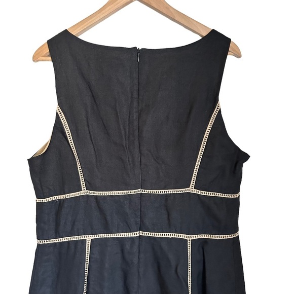 Kenar Women's 100% Linen Sheath Black &Tan Midi Dress Size:‎ 14 - Picture 6 of 14